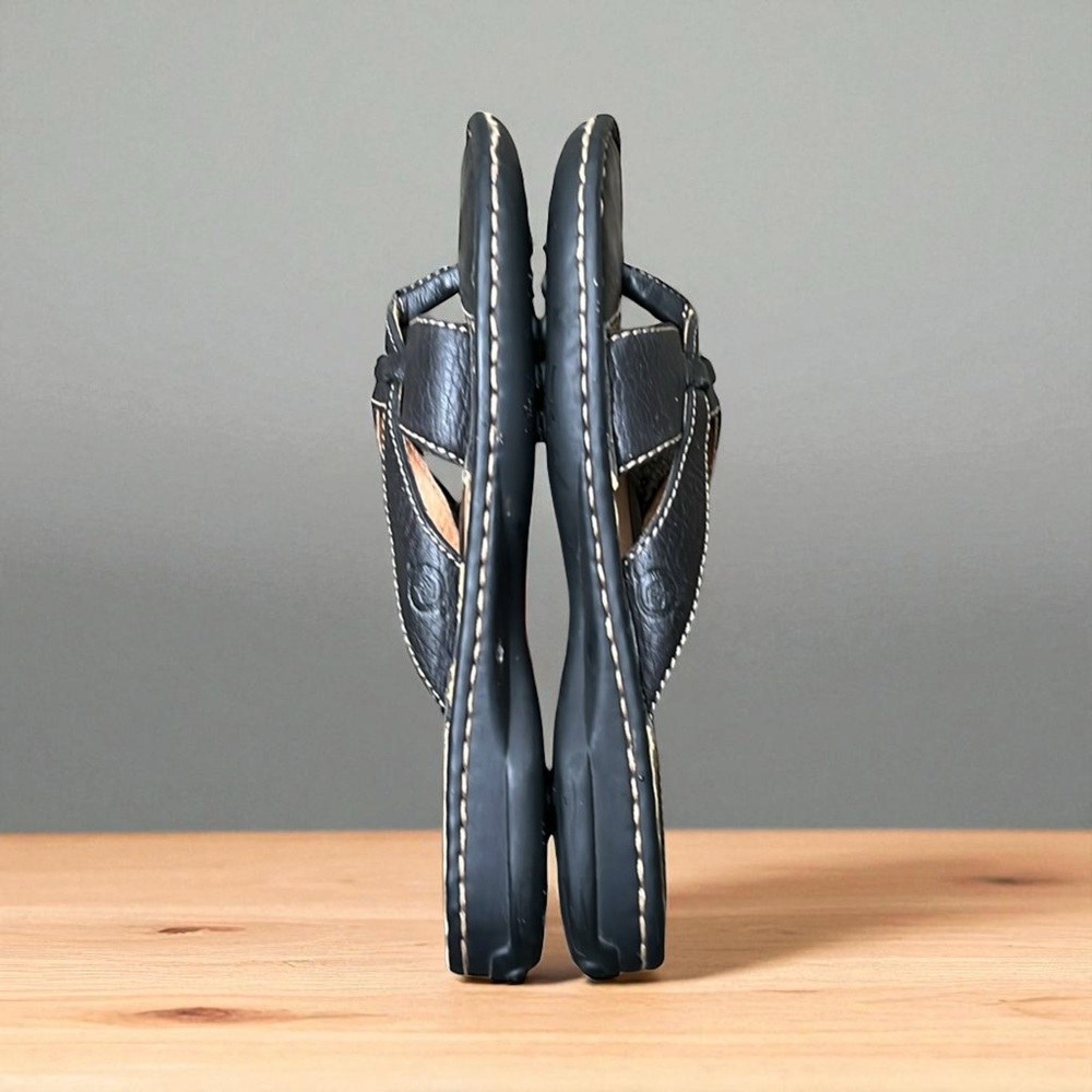 Born Black Leather Cross-Strap Slide Sandals - Picture 6 of 11